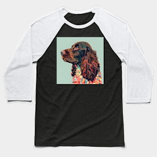 Irish Water Spaniel in 70's Baseball T-Shirt